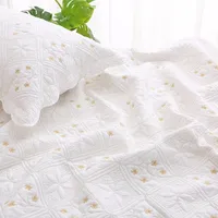 Double-sided Embroidered Cotton Quilted Bedspread, Padded Summer Blanket, Throw Coverlet, Home Coverlet, Bed Cover, Colcha 5