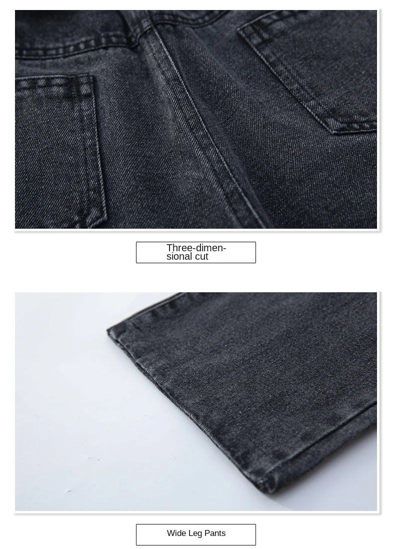 2026 نمط فضفاض غير رسمي للمراهقات جينز سميك للخريف والشتاء مستقيم واسع الساق من قماش الدنيم بنطلون جينز دافئ للأطفال