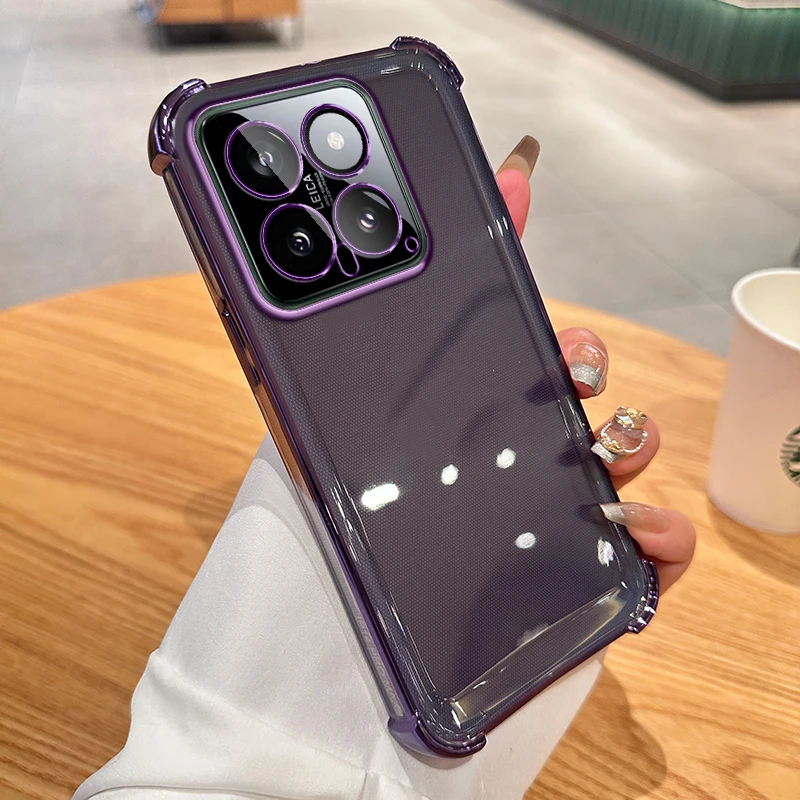 Klare transparente stoßfeste Silikonhülle für Xiaomi Mi 14 13 12 Pro Soft Back Cover_voghion.com