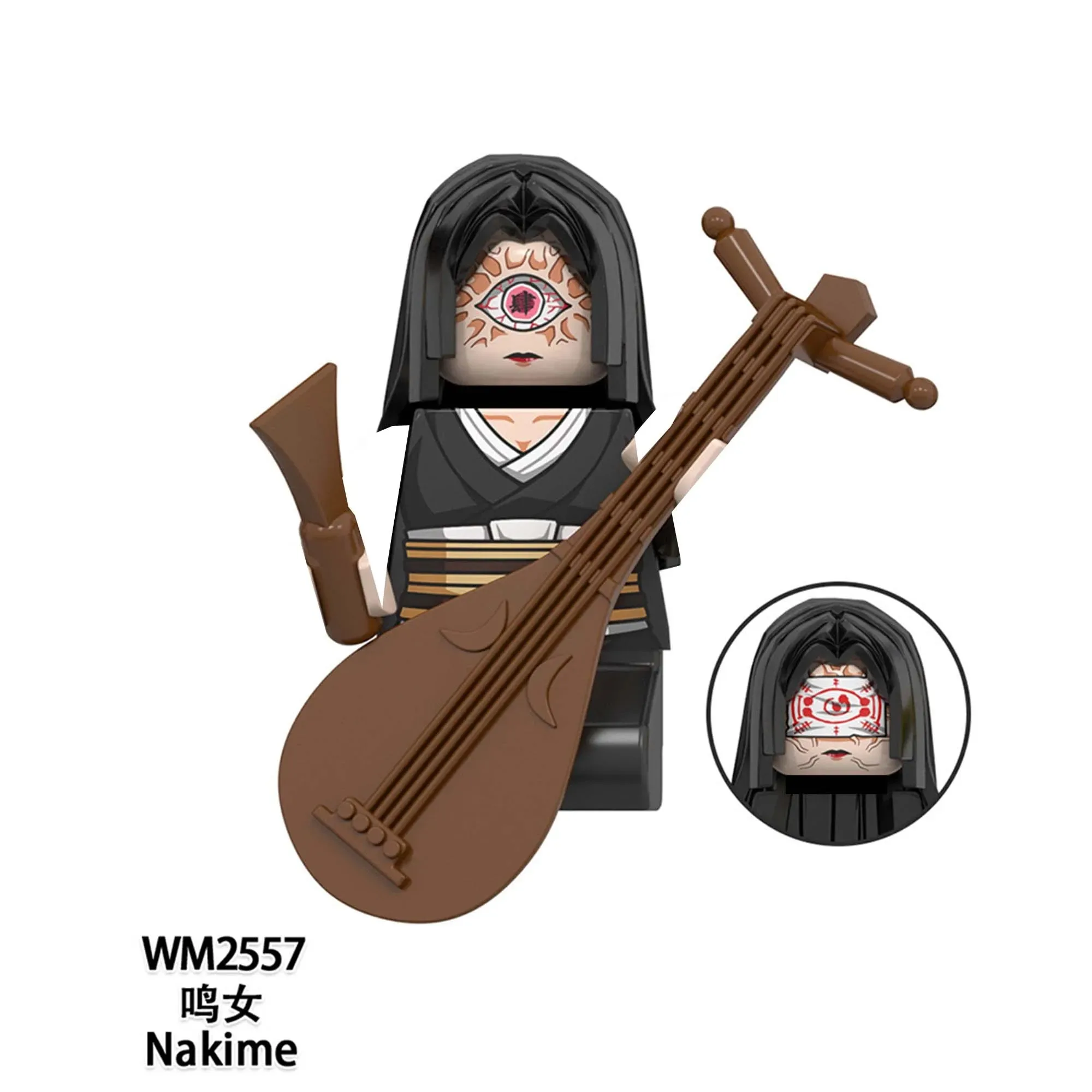 WM6162 WM6163 Japan Anime Demon Slayer Akaza Rui Iguro Obanai Tanjirou Kamado Nezuko Zenitsu Mini Action Figures Blocks Toy Kids 3
