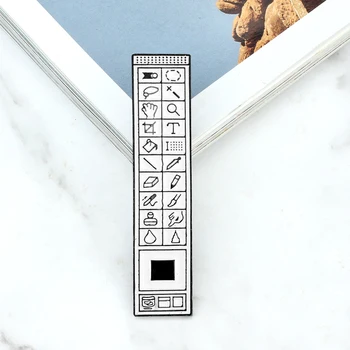 Clássico computador cursor broche ai ps toolbar esc teclado janela ícone ampulheta esmalte pino para it trabalhador saco crachá presentes jóias 7