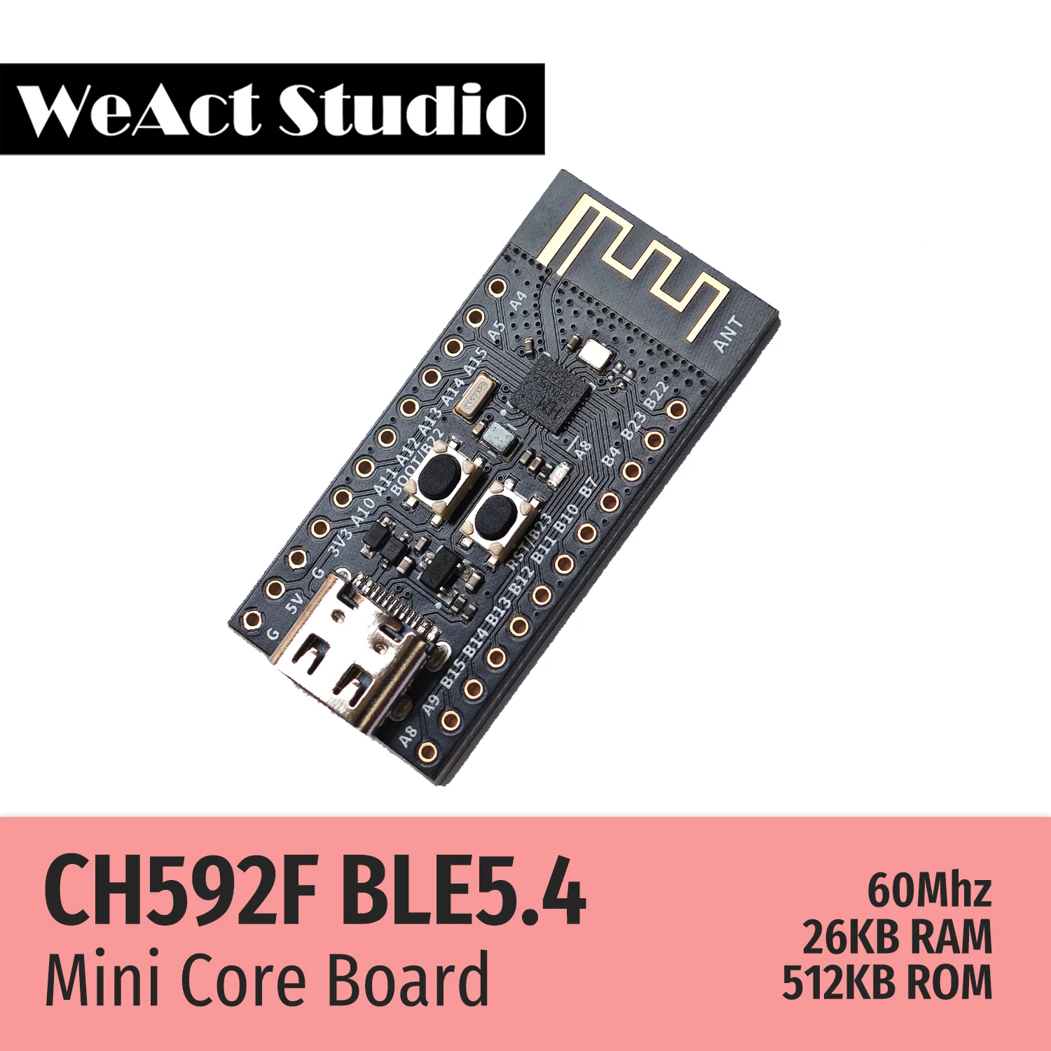 WeAct 무선 MCU WCH 코어 보드 데모 보드, CH592F, CH592, RISC-V 코어, BLE5.4