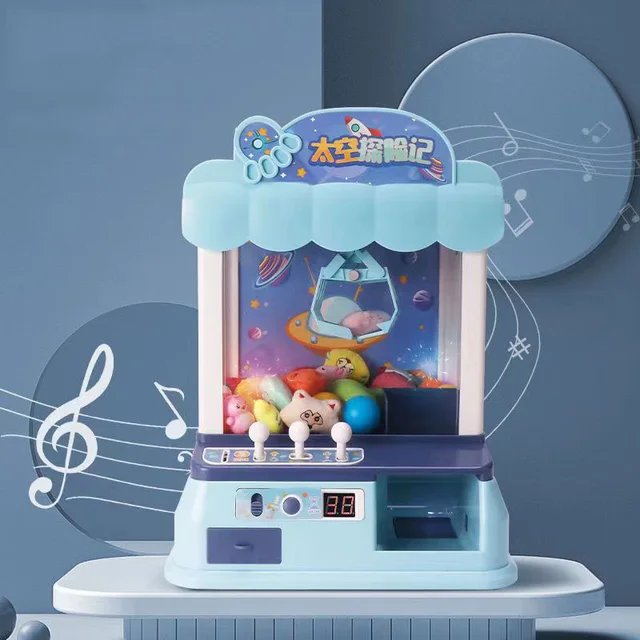Toy Doll Mini Catch Machine House Candy Catcher Grabber Claw Arcade Crane Game Automatic Vending Kit USB Music Light Kids Gift 3