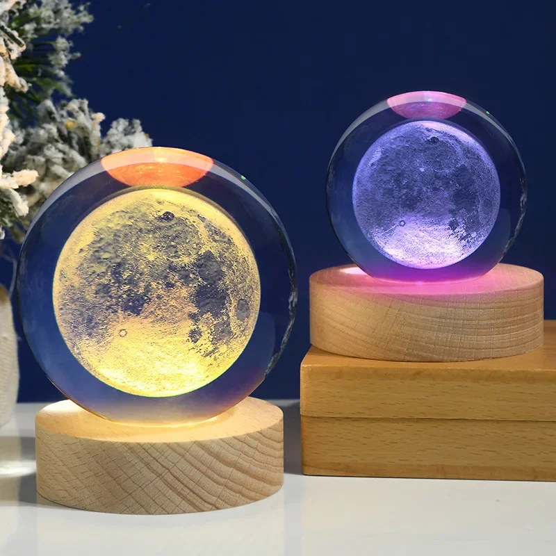 

Crystal Ball Night Lights Glowing Planet Galaxy Astronaut 3D Moon Table Lamp USB Atmosphere Lamp Tabletop Decorations Kid Gifts