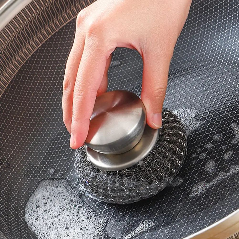Grill Brush Scrubber for Barbecue Grills Steel Wool Scouring Pads Stoves Pot Stainless Scrubbing Scrubbers Heavy Duty
