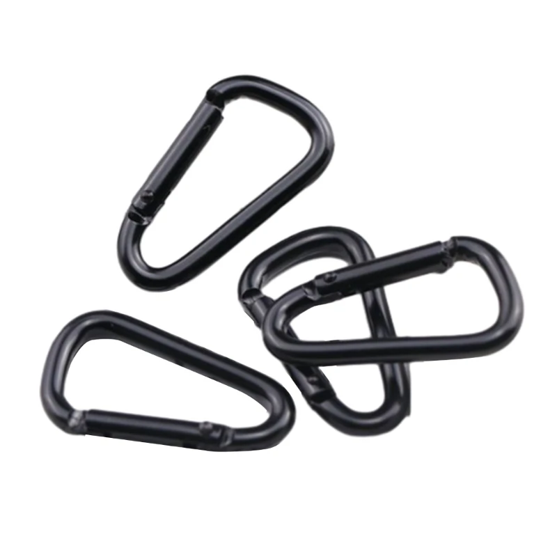 270C 4Pcs D Rings Clip Hook Spring Snap Clip Hook Climbing Carabiner Buckles Keychains for Camping, Hiking, Fishing