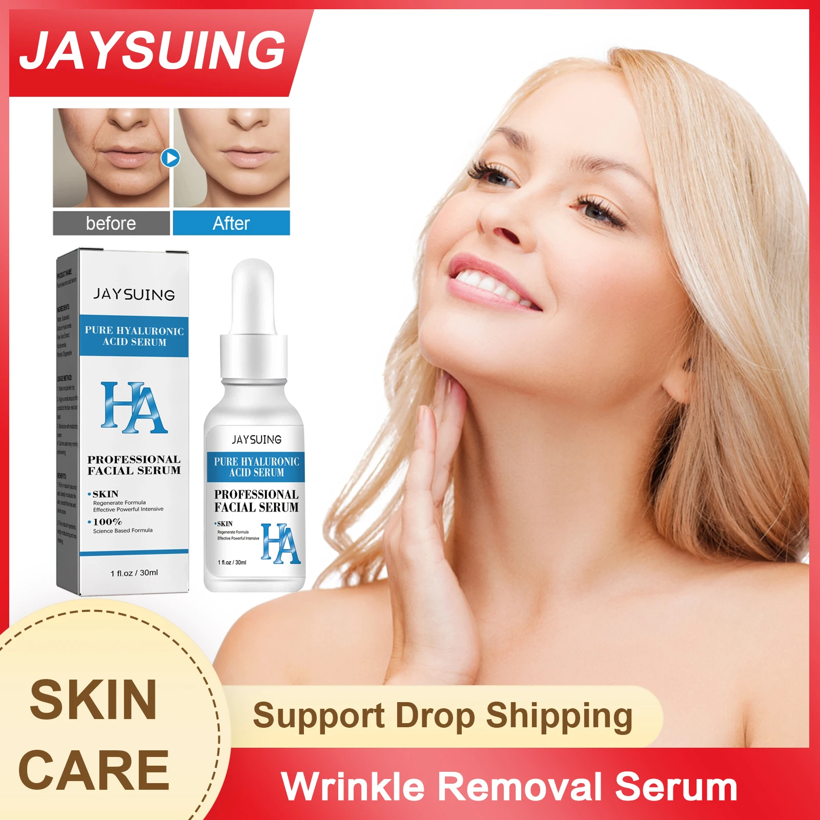 Wrinkle Removal Serum Lightening Forehead Fine Lines Face Tightening Brightening Moisturizing Facial Wrinkles Firming Essence hyaluronic acid b5 wrinkles removal serum anti aging fade fine lines lift sagging skin brightening hydrating beauty skincare