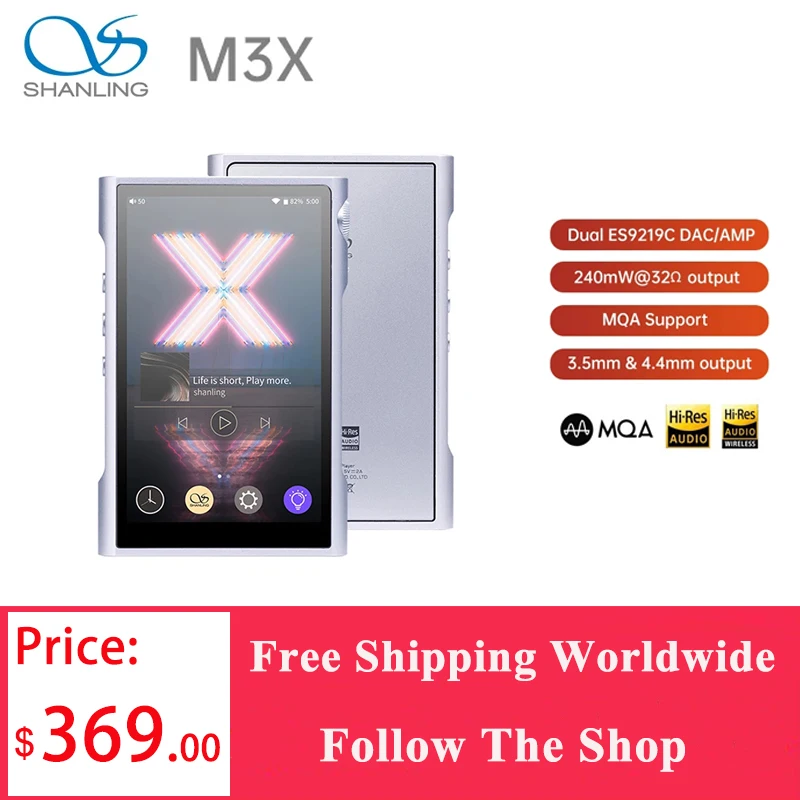 Shanling-m3x mqaポータブルプレーヤー,高解像度,デュアルes9219c dac 