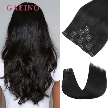 85-120g Clip In Hair Extensions 100% Virgin Remy Human Hair Extensions 7 Pcs Brazilian Real Natural Hair Clip Ins for Full Head 1