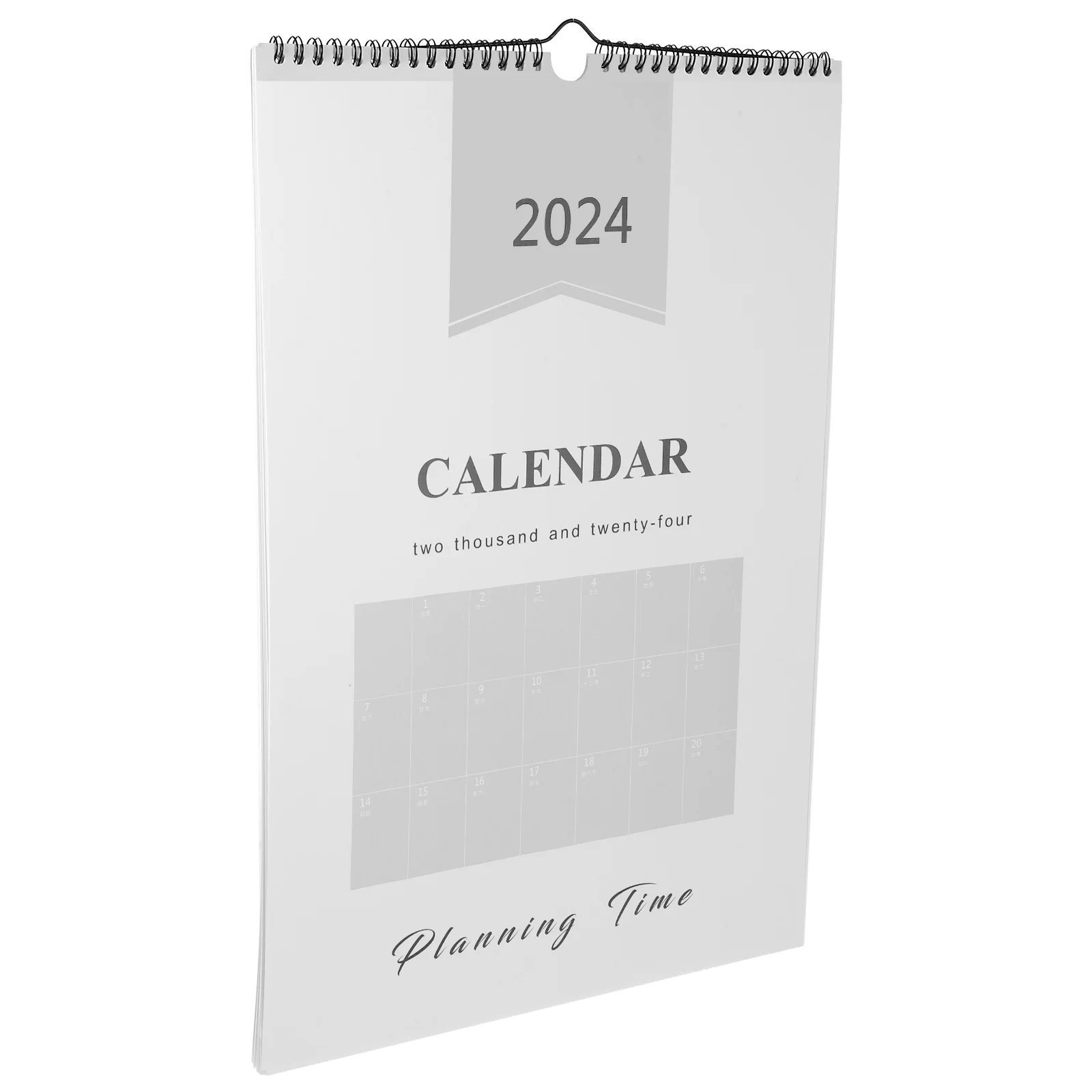

2024 Wall-mounted Calendar A3 Planner Work Punch (Happiness Edition) (20239-202412) Sturdy Monthly Hanging Office for Home