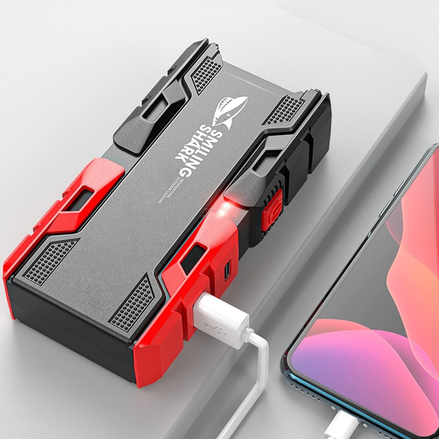 강력한 EDC 키체인 손전등, 야외 휴대용 USB 충전식 다기능 LED 조명, 보조배터리 방수 캠핑 램프