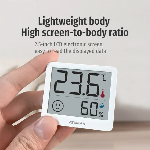 Digital Temperature Humidity Clock Indoor Big LCD Electronic Thermometer Hydrometer  Meter With Stand Hygrometer Humidity Gauge - AliExpress