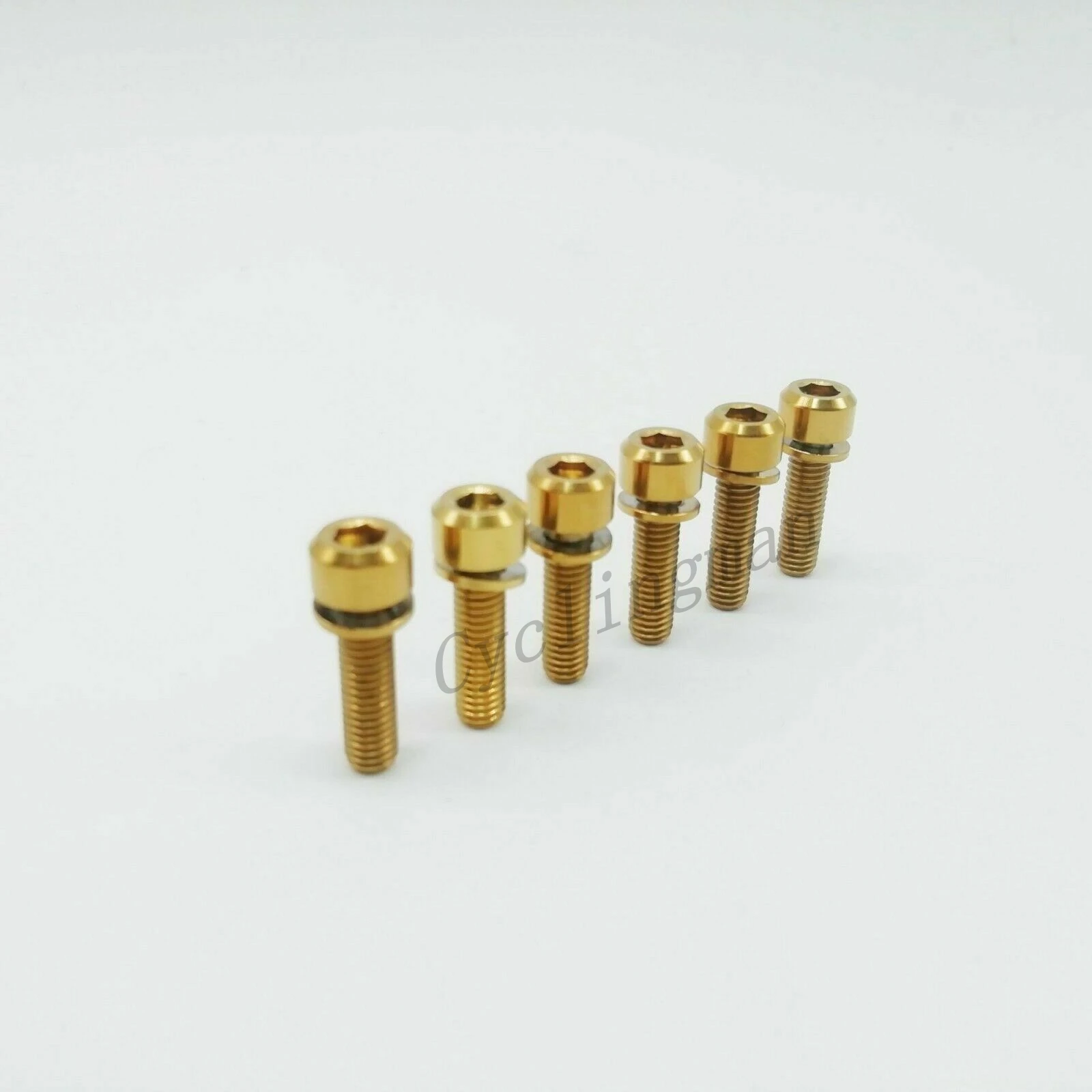 Vibrant Titanium Hex Socket Bolts with Washer - Round Head (6-Pack)