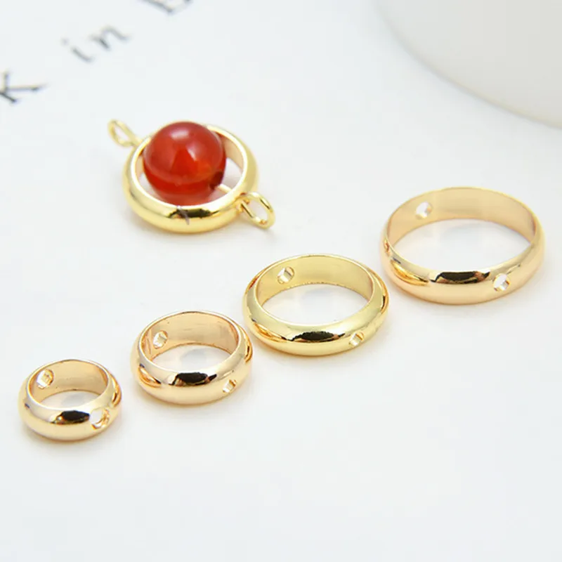 

20Pcs Gold Plated Round Bead Frames Fits 4/6/8/10mm Diameter Bead for Beading Earring Bracelet Necklace Jewelry Making Supplies