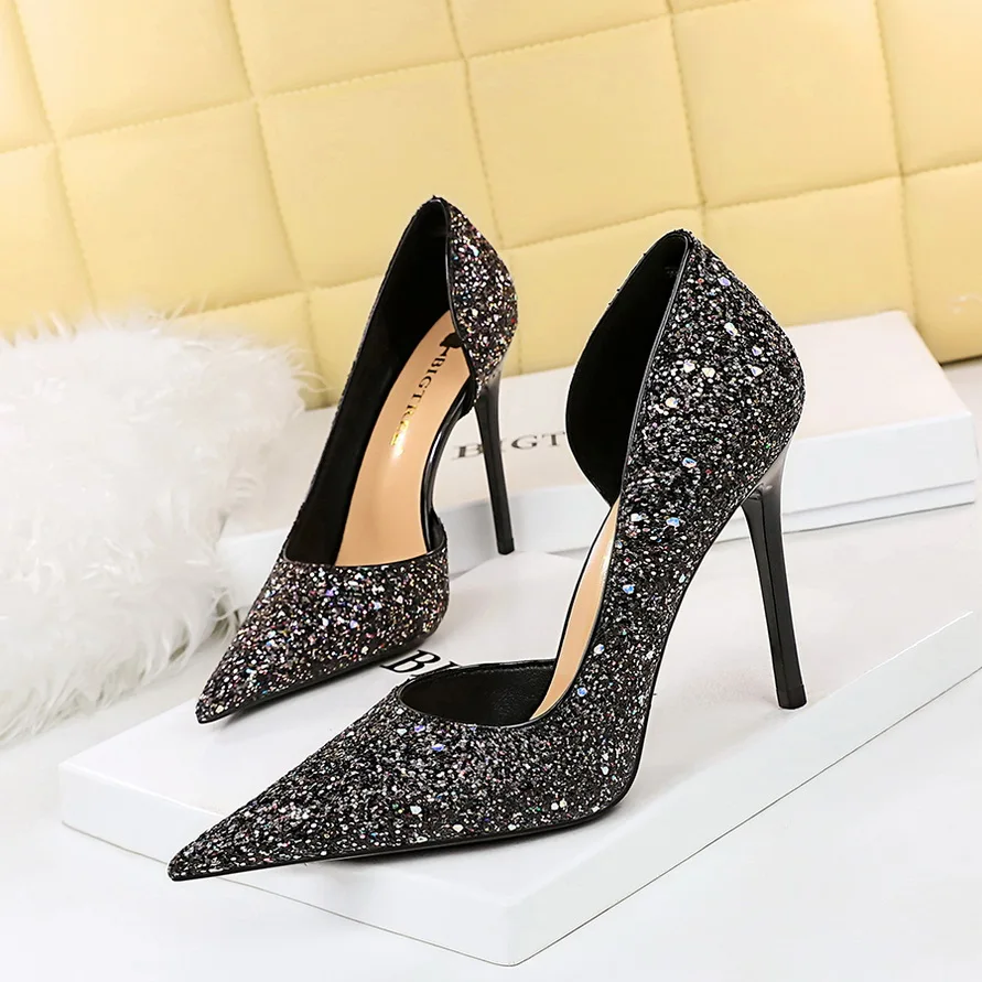 Jeweled Glitter Beaded Formal Party Low Heels Gold Pumps – Bootpify Demo  Tester