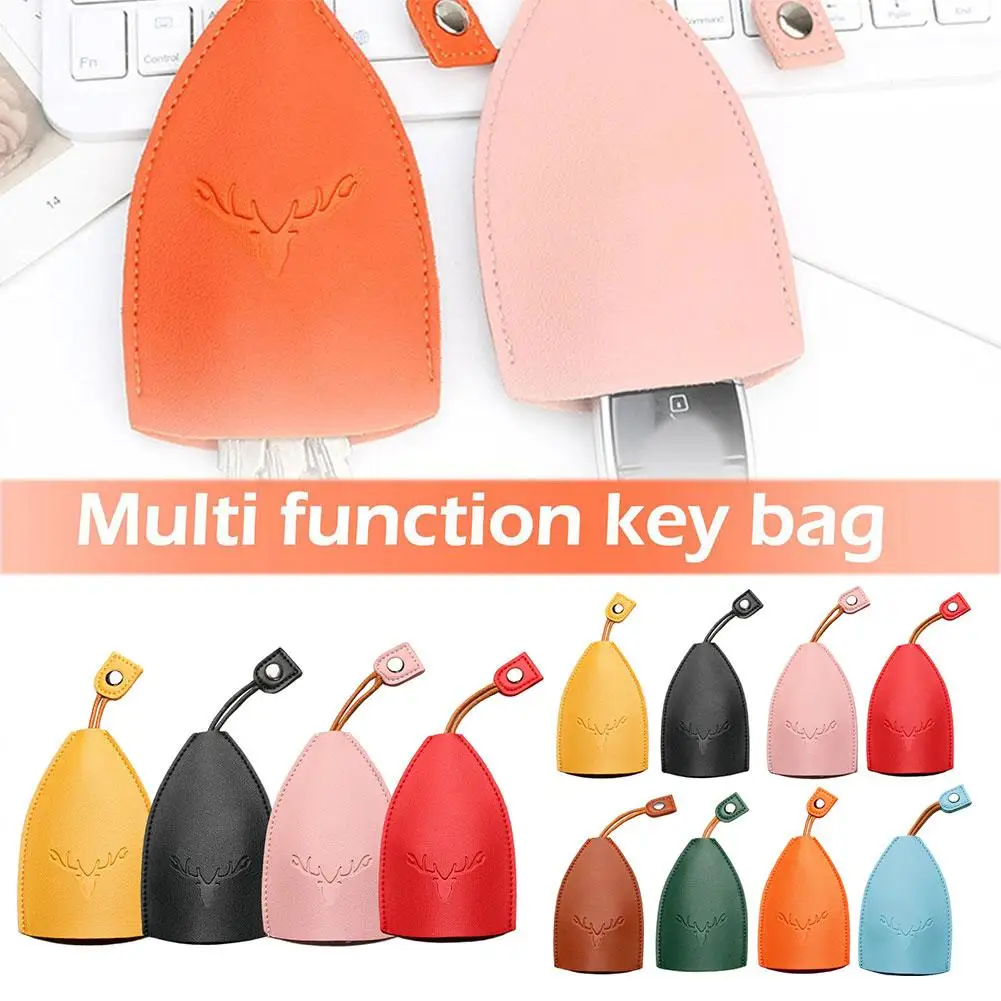 Pull Out Key Sleeve Cute Creative Cartoon Leather Large Capacity Not Easy Slip Key Bag Cover Organizer key organizer key case key purse key holder