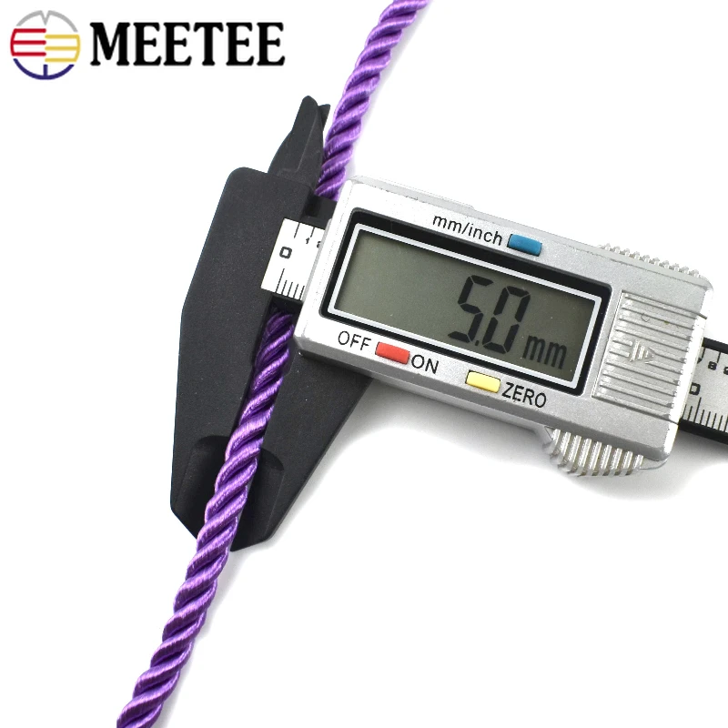 10-50M 5mm 3가닥 꼬임 로프 컬러 나일론 코드 장식 로프 드로스트링 벨트 땋은 공예 코드 DIY 바느질 액세서리
