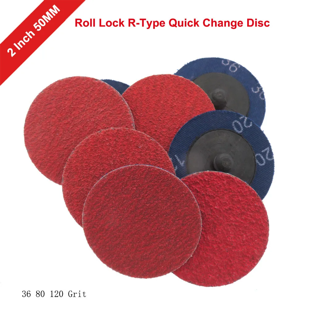 

2 Inch 50mm Roll Lock R-Type Quick Change Discs Red Grain Sanding Disc Metal Surface Conditioning Die Grinder Accessories