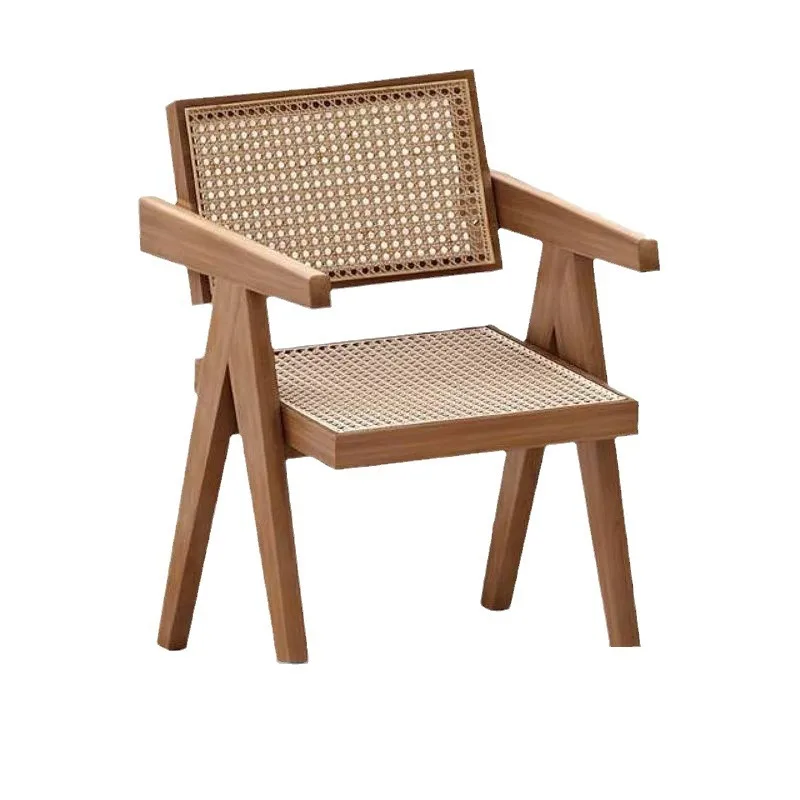 Nordic Solid Wood Rattan Dining Seat Home Balcony Relaxation Garden Chair Natural True Netizen Hostel Chandigarh Outdoor Chair
