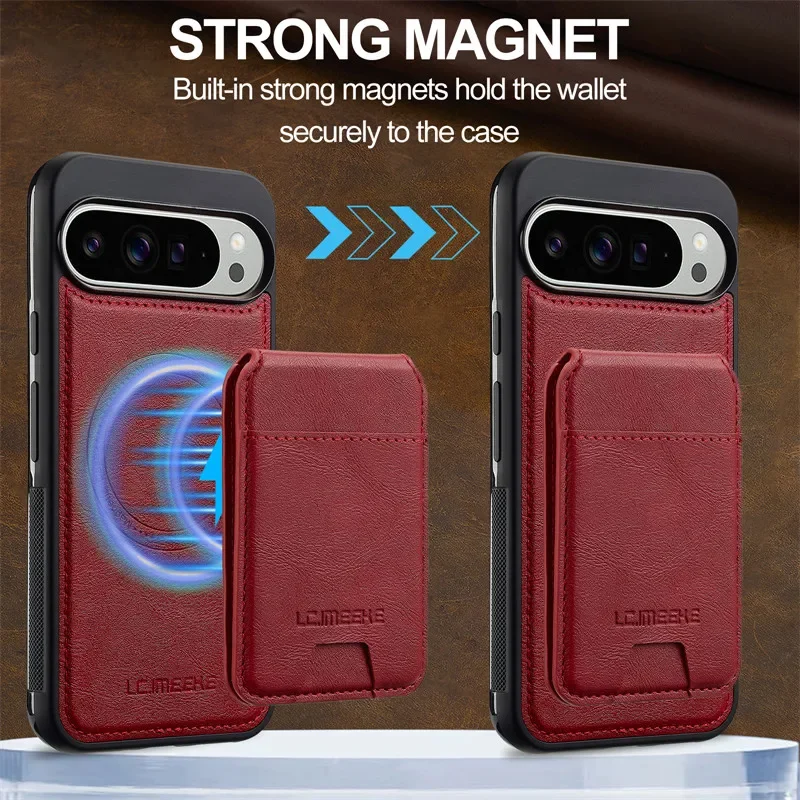 Magsafe Magnetic Flip Leather Wallet Phone Case with Card Pocket