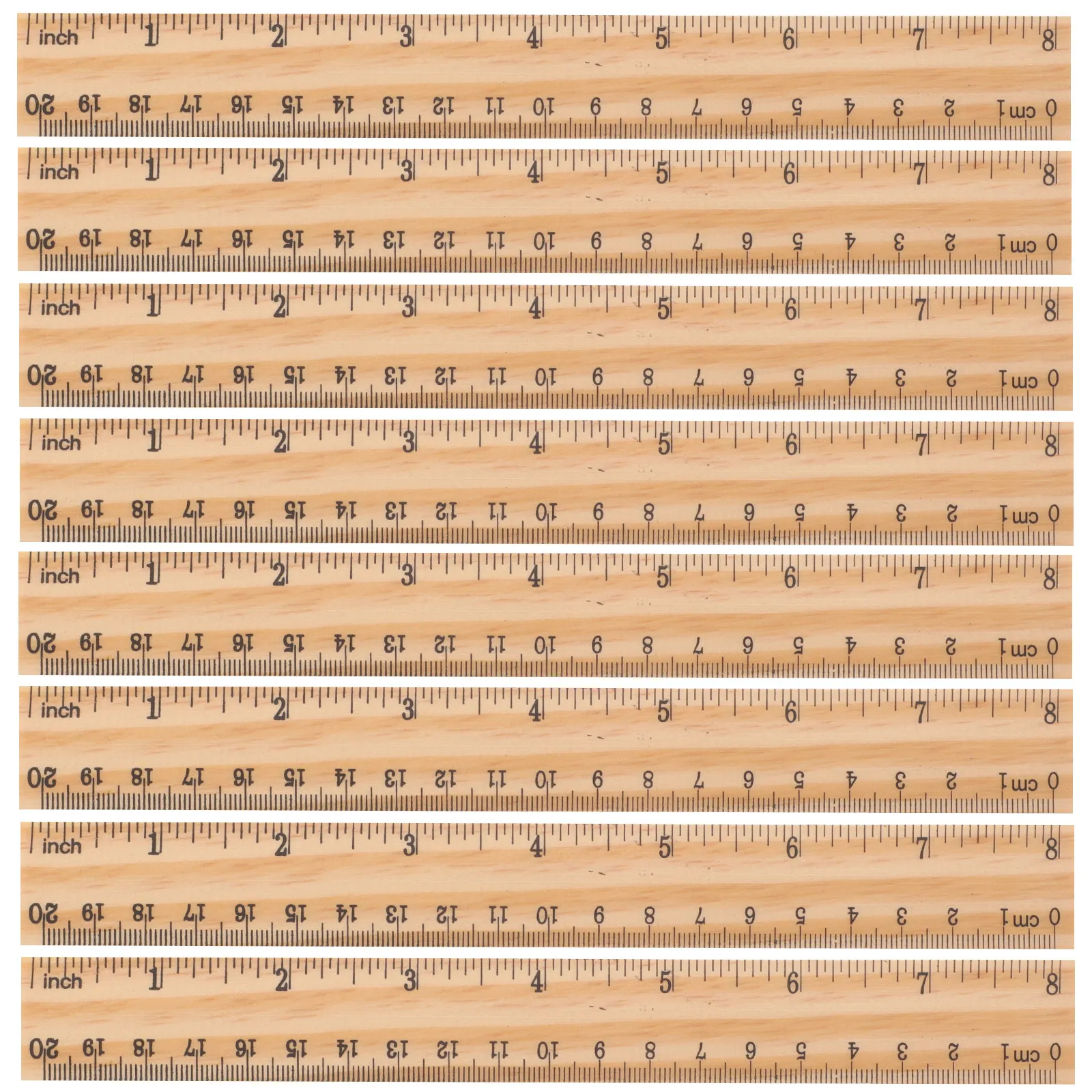 30Pcs 나무 자 8 인치 20Cm 학생 디자이너 건축가 엔지니어링 사용에 적합한 견고한 측정 도구