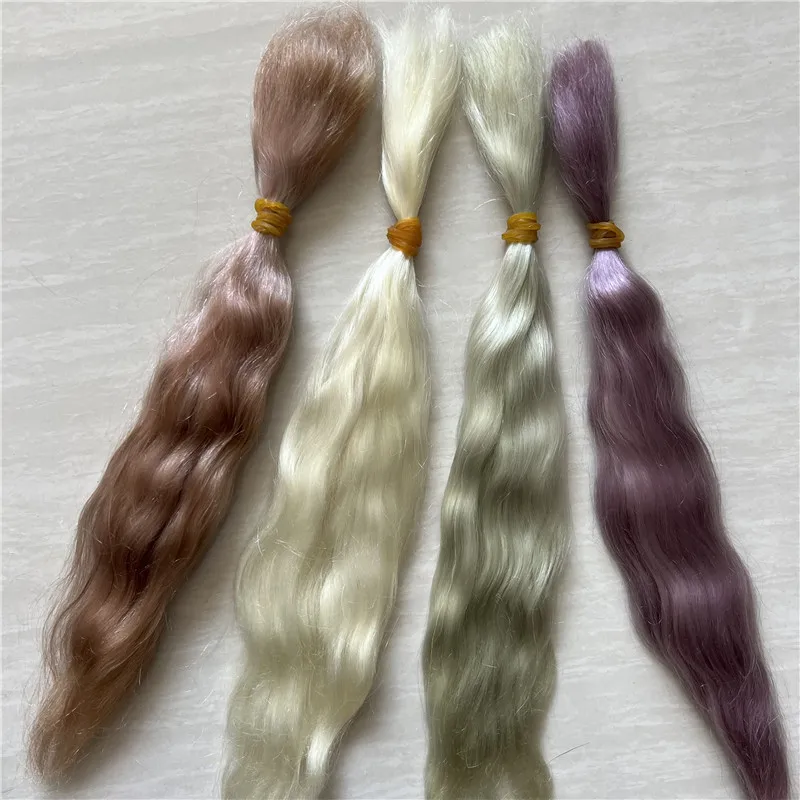 Top Quality 14 Colors Reborn Doll Mohair Wig 100% Pure Mohair Natural Black White Light Coffee Colors DIY BJD Doll Reborn Doll