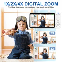 5-дюймовая видеоняня с ночным видением, поворотная PTZ-камера без Wi-Fi, двусторонняя аудиосвязь, видеонаблюдение, с функцией измерения температуры и колыбельными — изображение 4