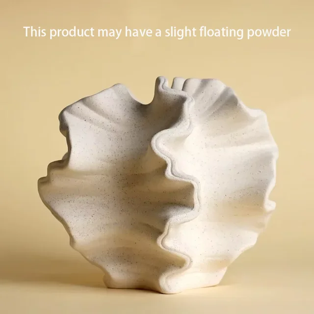 Minimalist Mirage Vase Ornament Ceramic Coral Vase Nordic Art Beige Living Room Desktop Center Decoration