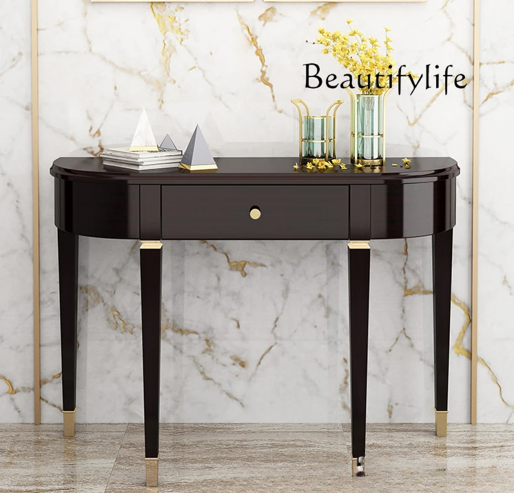 

American-Style Solid Wood Hallway Table Modern Minimalist Home View Table