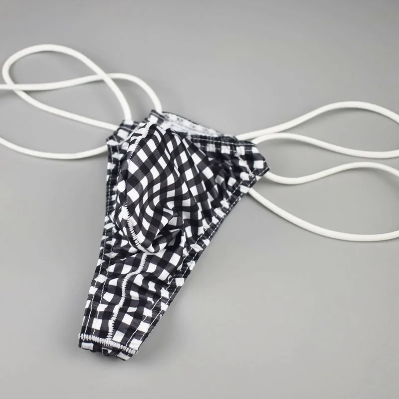 

Plaid Printed Sexy Underwear For Men Lightweight Low Waist Sexy Underwear Thong Briefs Mens Bikini Underwear Tanga Hombre