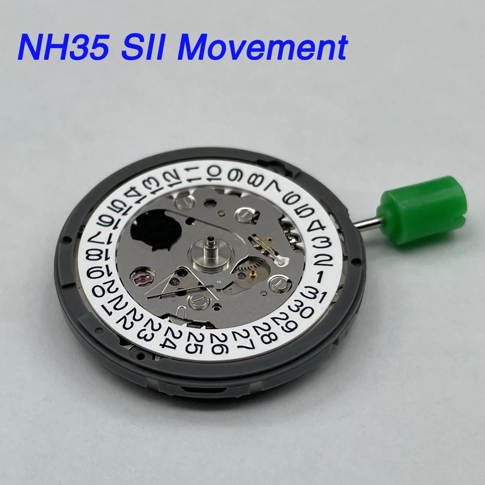 

SII NH35 Automatic Mechanical Movement Black White Date Wheel Crown Position 3.0/3.8 Watch Replacement Parts