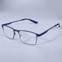 Lunettes de lecture carrées en métal pour hommes, grand cadre, charnière à ressort, presbytie, blocage de la lumière bleue, Protection des yeux, + 75 + 125 + 175 + 4 2