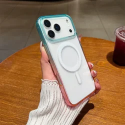 Gradient Colorful MagSafe - Compatible Magnetic Phone Case with Wireless Charging - iPhone 12 Mini (Blue Pink)
