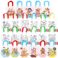 5-20pcs DIY Non-woven Fabric Graffiti Bag with 6-color Mini Pen Reusable Birthday Party Gift Bag Painting Drawing Goodie Bags 1