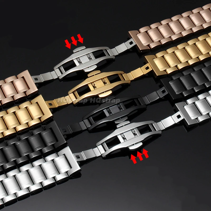 Stainless Steel Butterfly Buckle Bracelet Strap