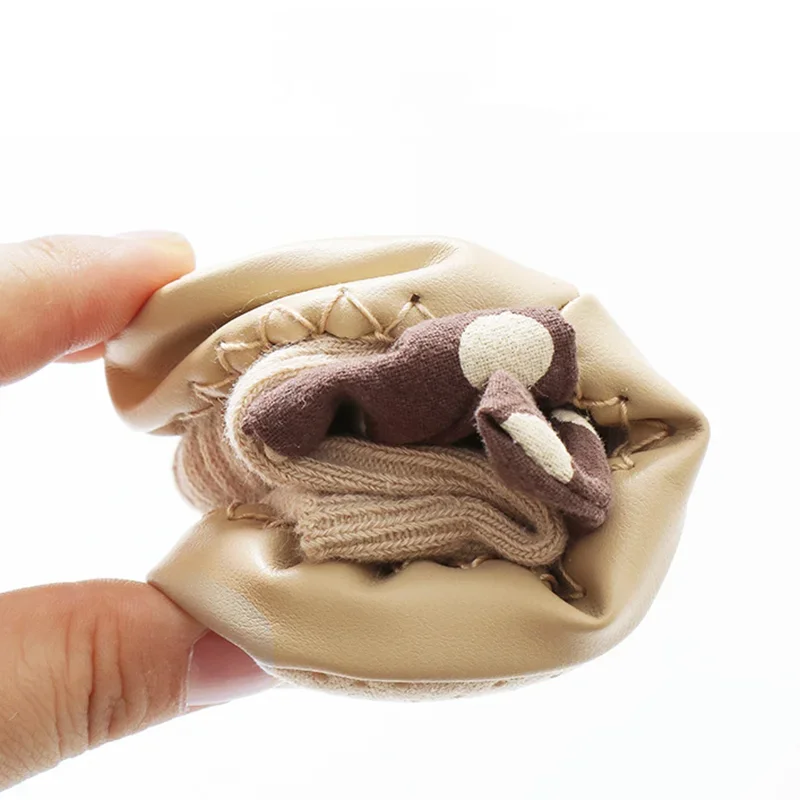 Cute Bow Anti-slip Newborn Floor Socks Spring Autumn Thermal Calf Home Slippers Stockings for Toddler Infant Baby Girls Clothes