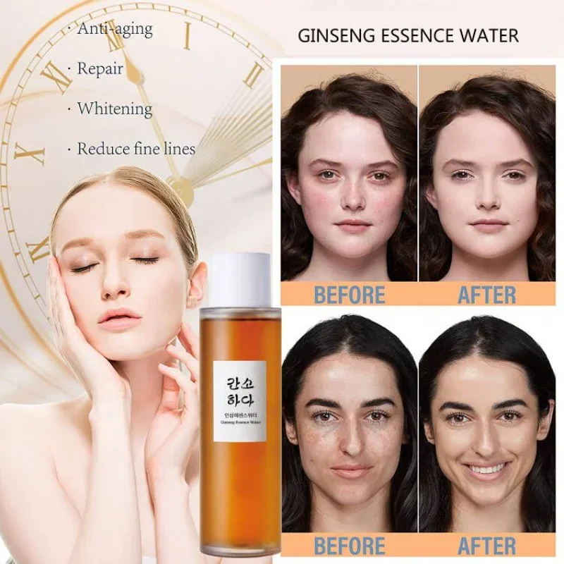 Instant Wrinkle Removal Facial Ginseng Essence Anti-aging Fade Fine Lines Firming Moisturizing Beauty Skin Care Essence Water