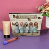 Sloth Butterfly Linen Fabric Cosmetic Bag Landscape Print Stylish Makeup Travel Organizer Gift Lightweight Coin Purse for Women 2