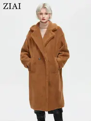 ZIAI New Women's Teddy Jacket Winter Plush Coat Faux Fur Female Outwear Oversize Fashion Autumn Quilted Parka Women Furry ZNDN14