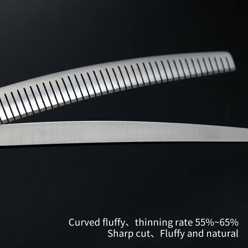 Dog Grooming Scissors Crane 6.5&7&7.5 Inch Curved Fluffy Scissors Curved Thinning Shears for Dog Grooming