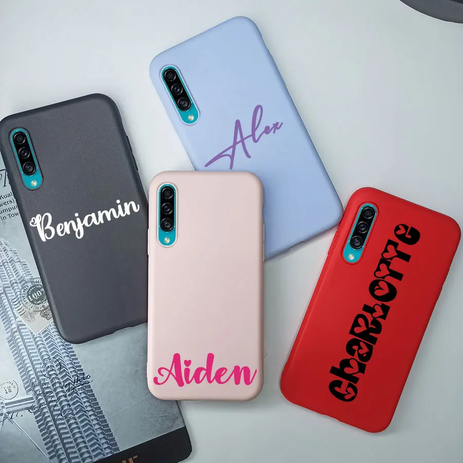 Per Samsung A50 Cover Nome Personalizzato Custodia Personalizzata In Silicone Sottile Per Samsung Galaxya50 A50 Samsunga50 A505F Coque