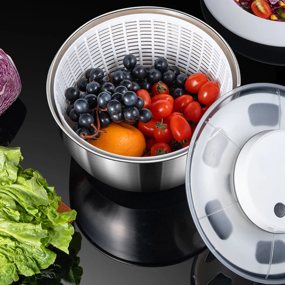 Handmatige Salade Spinner Bladdroger Sla Vegs Afdruiprek Groente Dehydrator Keuken Gereedschap kopen vanaf een prijs van 11