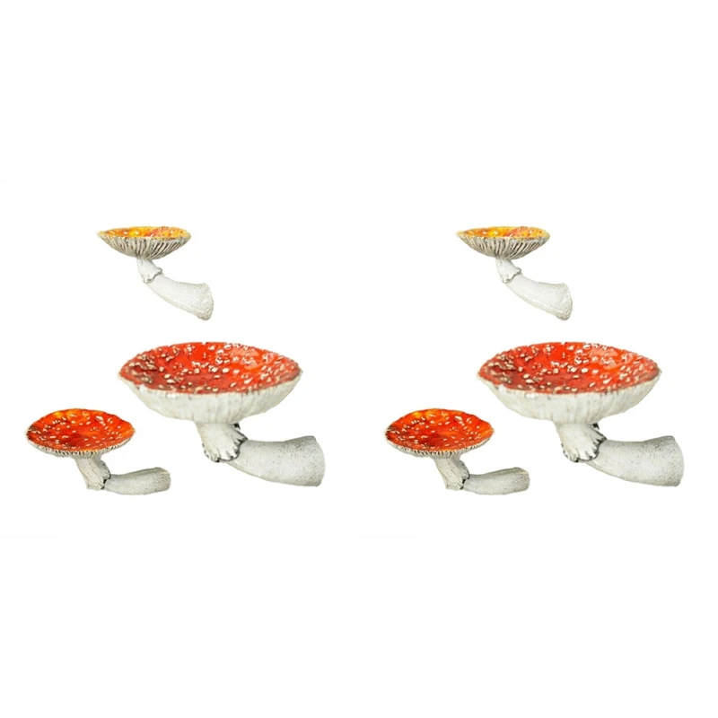 

6PCS Mushroom Hanging Shelf Wall Floating Shelf Hanging Decor Shelves For Bedroom, Living Room, Bathroom And More