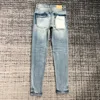 men scratch distressed slim fit blue jeans 2
