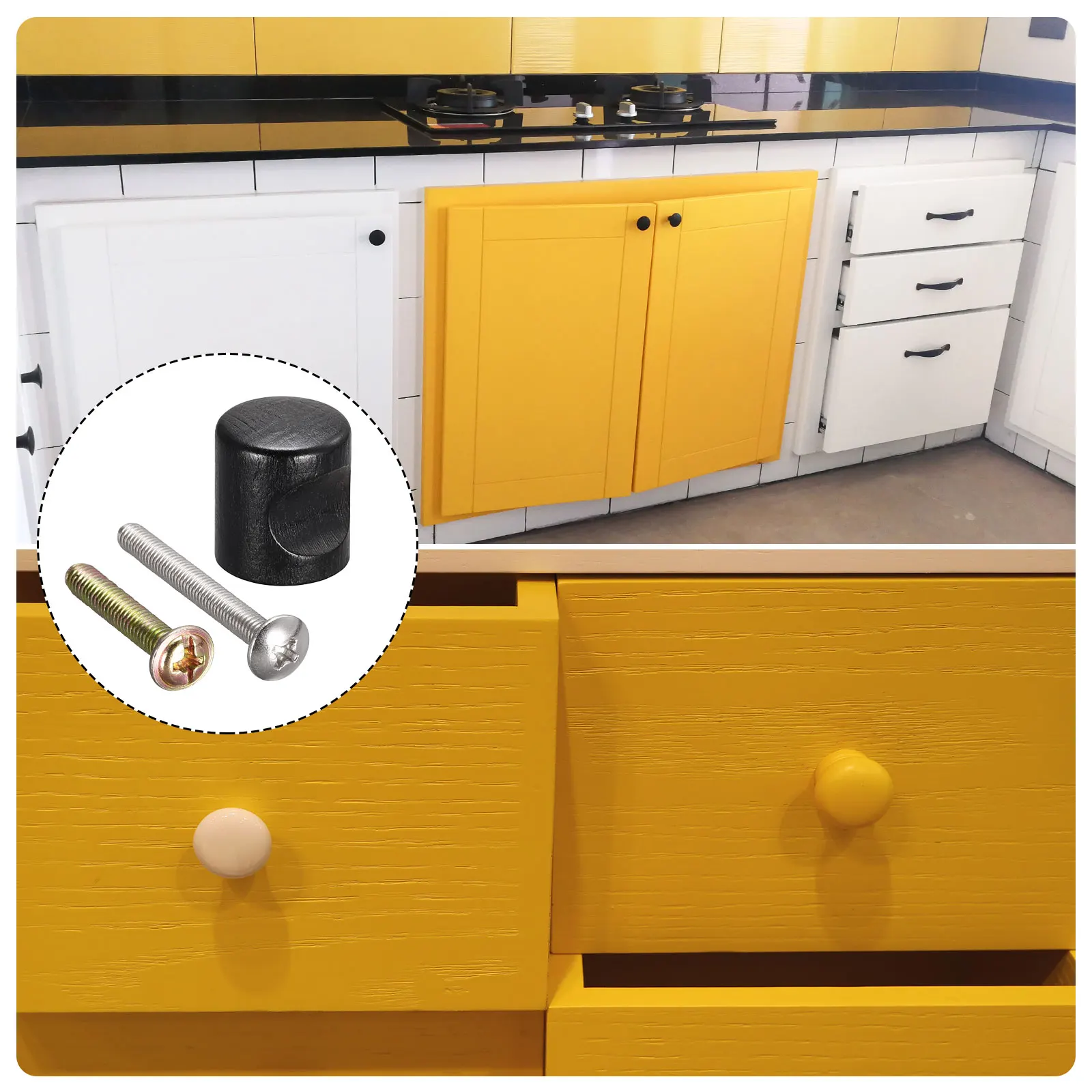 Poignée Meuble Bois 20 Pièces Boutons Ronds En Bois Naturel Bouton De