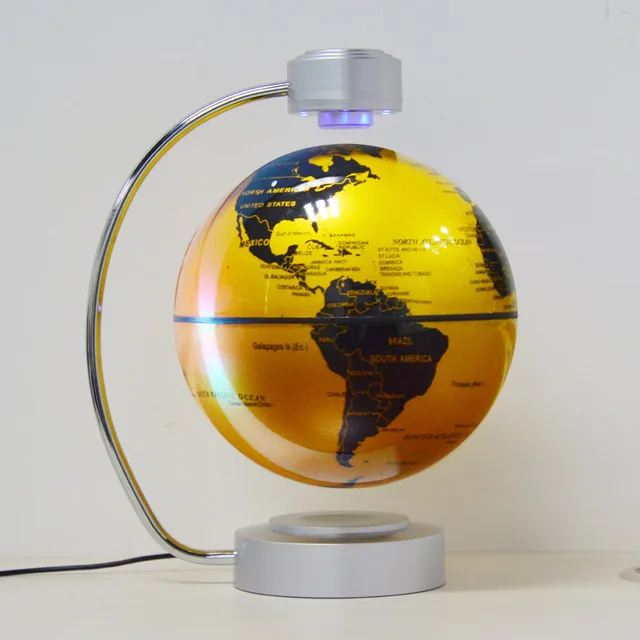 8 Inch Maglev Globe Self Rotating World Maps English Levitating Globus Levitation Magnetic Floating Map Geography Education Deco 2