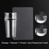 Transparent Nail Stamper With Scraper 2pcs Jelly Silicone Head Stamp for French Nails Printing Nail Art Stamping Plate Manicure 6
