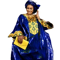 Robes africaines pour femme Bazin Riche broderie conception robe longue 4