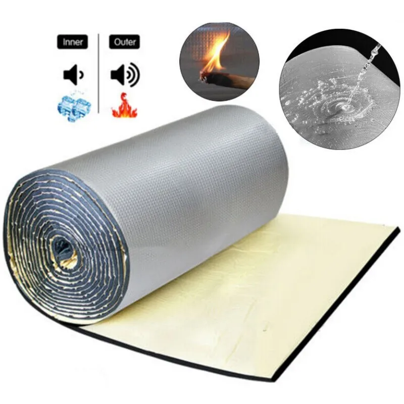 

200cmx50cm Car Sound Deadener Mat 5mm Noise Heat Deadening Soundproof Dampening Mat For Car Hood Engine Door