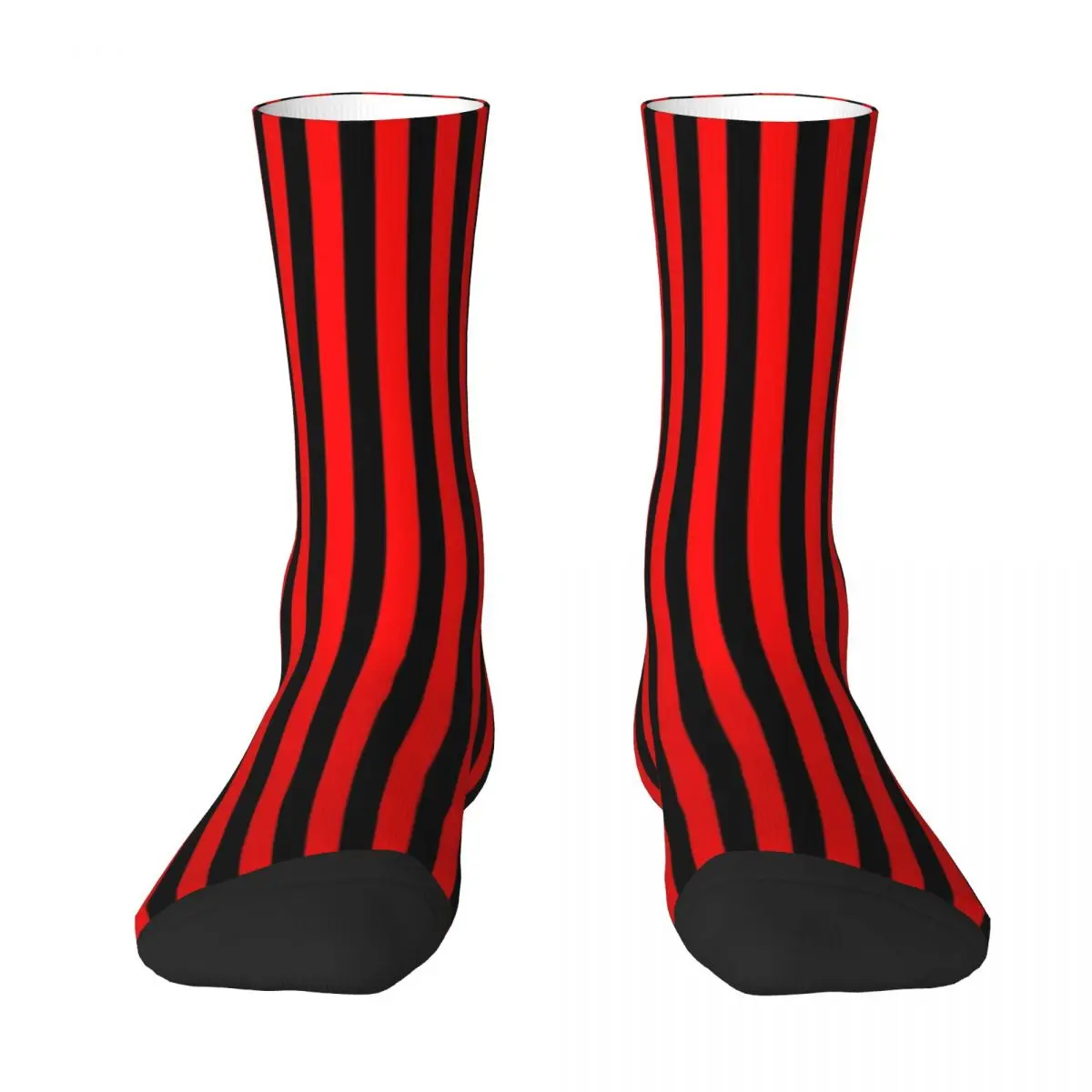 

Red And Black Vertical Stripes Socks Harajuku High Quality Stockings All Season Long Socks Accessories for Man's Woman's Gifts